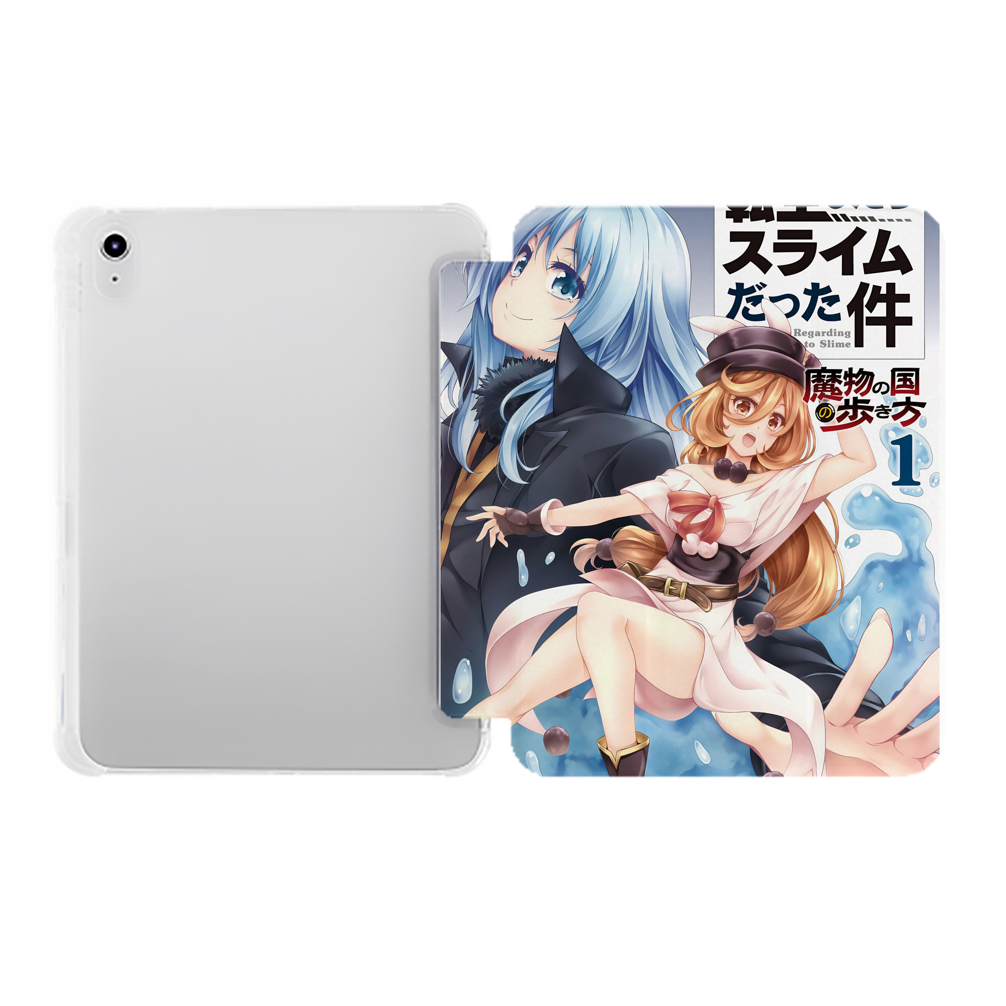（画像用） 転スラ Regarding Reincarnated to Slime IPad ケース ペン収納付き 三つ折りスタンド PUレザー×シリコン 対応機種9.5/10.5/10.9インチ